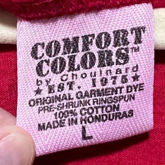 Comfort Colors Men’s Old Row Tank Top Sleeveless Chest Pocket Pullover Red Large - Picture 5 of 5